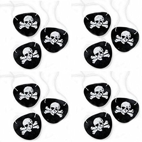 Super Z Outlet Black Felt Pirate Captain Eye Patches Skull Crossbones for Children Party Favors and Costume Prop (24 Pack)
