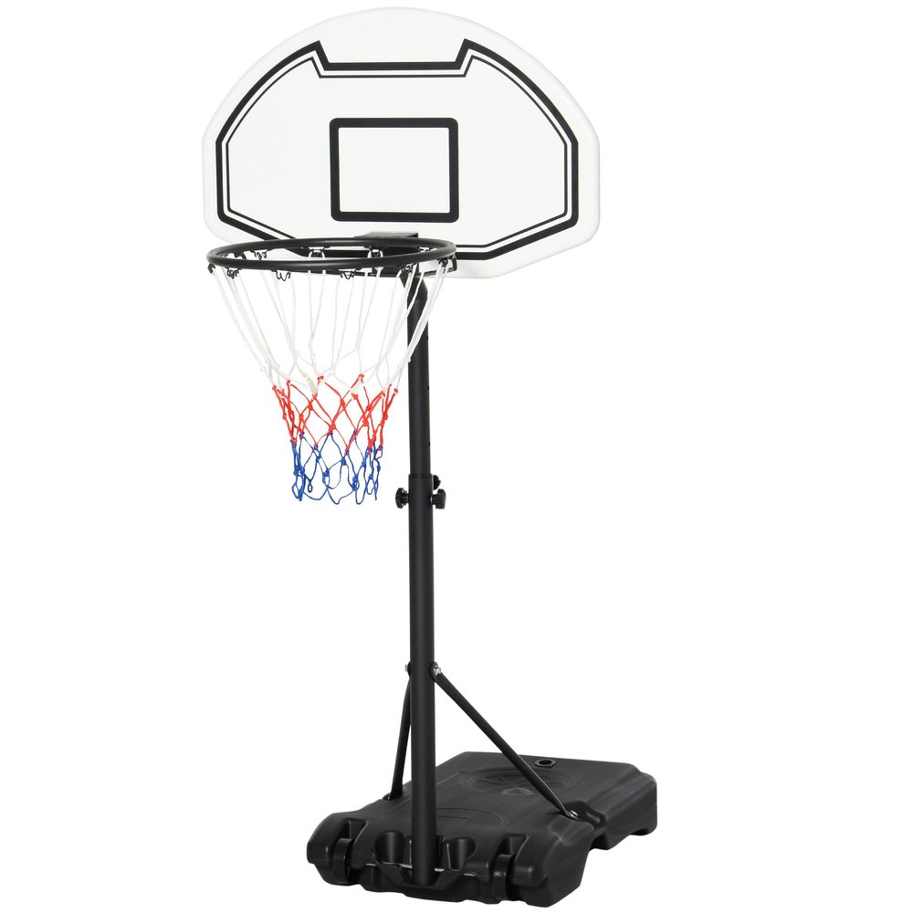 Aosom Poolside Basketball Hoop Stand Portable Basketball System Goal, Adjustable Height 3'-4', 30" Backboard