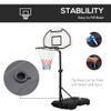 Aosom Poolside Basketball Hoop Stand Portable Basketball System Goal, Adjustable Height 3'-4', 30" Backboard view 4
