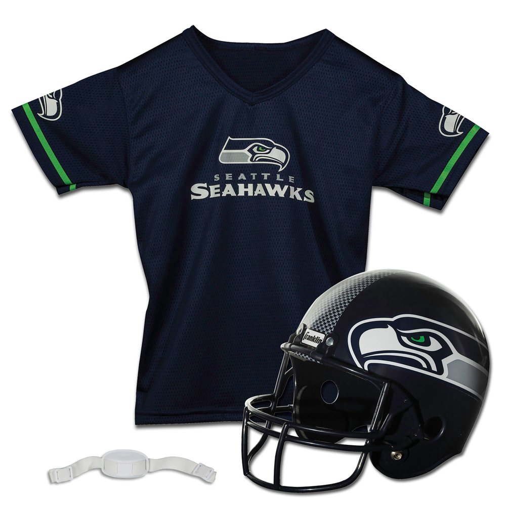 Seattle Seahawks Youth NFL Helmet and Jersey Set