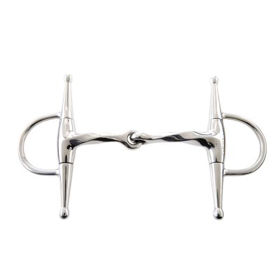 JP Korsteel Stainless Steel Jointed Slow Twist Full Cheek Snaffle Bit, 5"