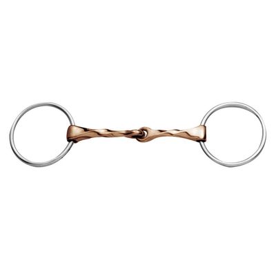 Korsteel Stainless Steel Copper Mouth Slow Twist Loose Ring Snaffle Bit, 5", 5"