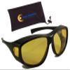 Ideal Eyewear Night Driving Wear Over Glasses Yellow Lens Fit Over Glasses (Black Frame with case, Medium) view 1
