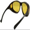 Ideal Eyewear Night Driving Wear Over Glasses Yellow Lens Fit Over Glasses (Black Frame with case, Medium) view 3