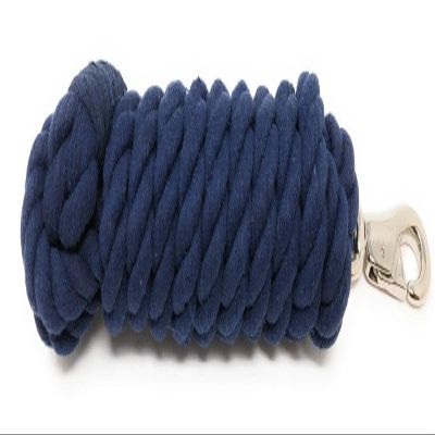 AJ Tack 10 Foot Cotton Lead Rope with Bull Snap Navy Blue