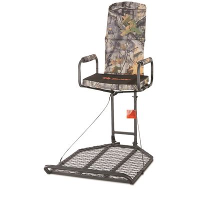 Guide Gear Deluxe Hang-On Tree Stand Chair for Hunting Cushion Seat Hunt Gear Equipment Accessories, Camo Camo