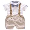 EGELEXY Toddler Baby Boys Gentleman Outfits Short Sleeve T-Shirt+Bib Pants+Bow Tie 13Pcs view 1