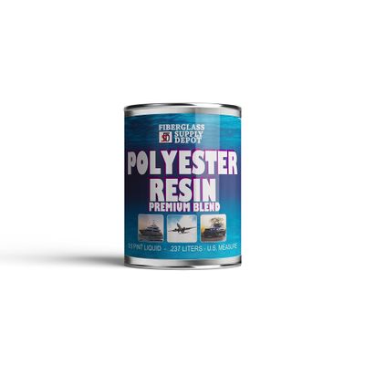 Fiberglass Supply Depot Premium Polyester Resin with Hardener for Laminating Fiberglass mat, biaxle, Cloth (Half Pint)