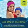 Earvolution Original Ear Band-It Swimming Headband, American Brand, Doctor-Invented - for Kids & Adults - Sensory-Friendly - Keep Ears Dry & Prevent Swimmer's Ear, Holds Earplugs In, (Magenta, Medium) view 2