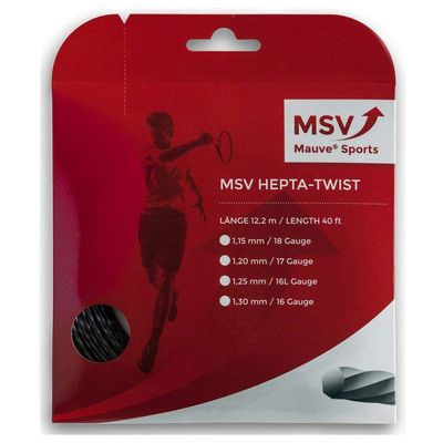 MSV Unisex's Hepta Twist String Set-Black, 1.25 mm