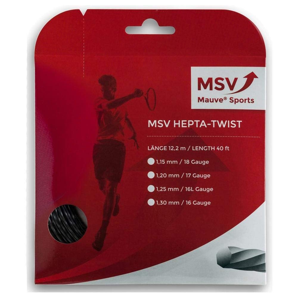 MSV Unisex's Hepta Twist String Set-Black, 1.25 mm