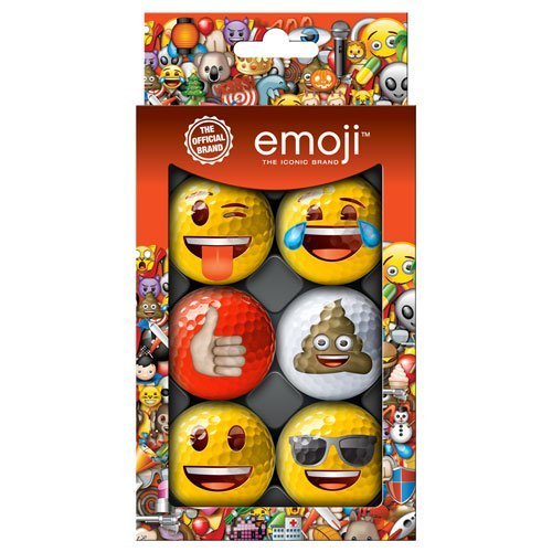 ATAZUA Challenge Golf Emoji Novelty Multi-Colored Golf Balls #1-#4 6-Ball Pack Multi