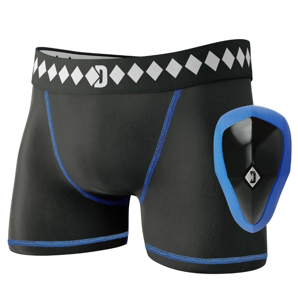 Diamond MMA Youth Compression Shorts Jock Strap Athletic Cup Groin Protector - XL | Athletic Supporters for Men with Cup for High Impact Sports | Compression Shorts w/ Built In Jockstrap and Guard