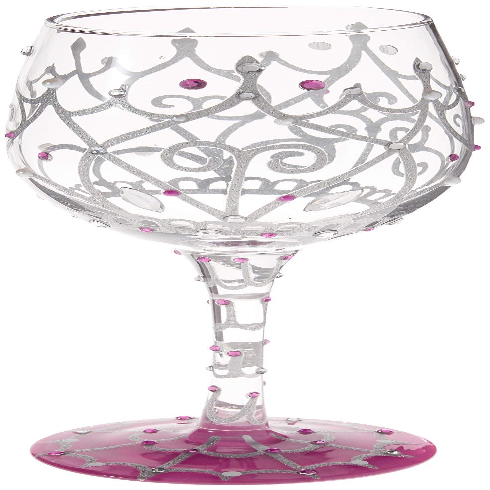 Lolita My Tiara Artisan Painted Wine Glass Gift