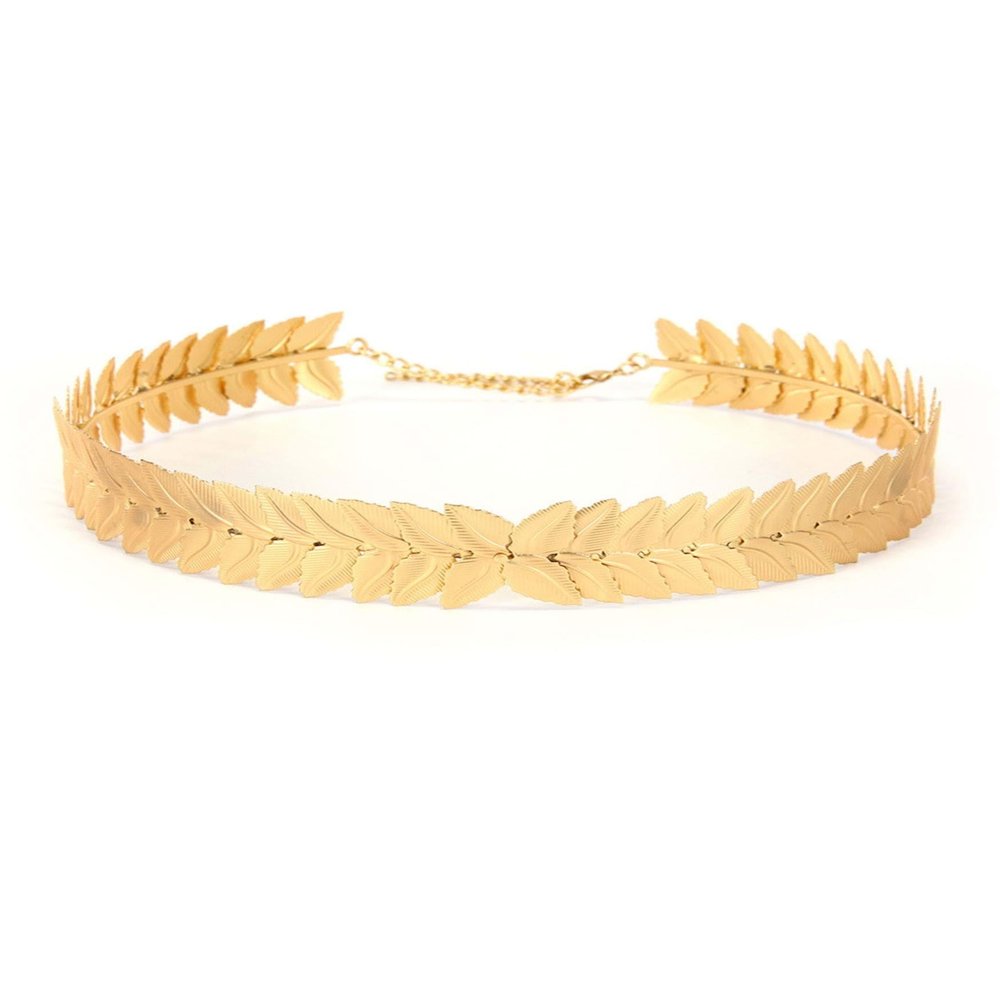 elope Gold Caesar Costume Circlet Headband - Adjustable Metal Leaves, One Size Fits Most