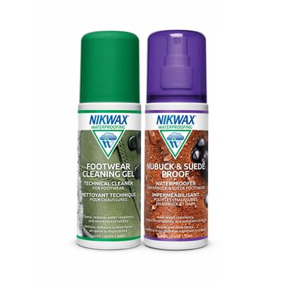 Nikwax Nubuck & Suede Proof DUO-Pack Cleaning and Waterproofing Spray Restores DWR Water Repellency, Leather Shoe Care, Boot & Footwear Cleaner, Rain Protection, Safe for Gore-Tex