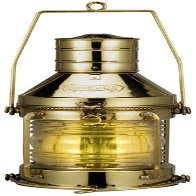 10" Polished Brass Anchor Nautical Oil Lantern