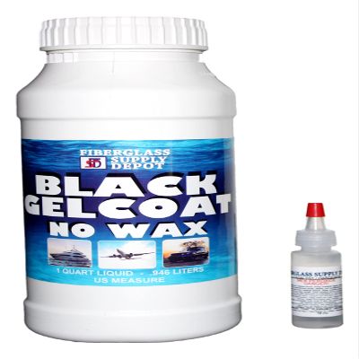 Fiberglass Supply Depot Black Gelcoat No Wax Quart with 15cc Hardener (MEKP)