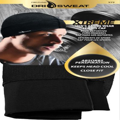 Dri Sweat mens Full Coverage skull caps, Black