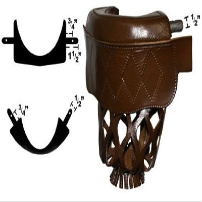 Leather Pool Table Pockets Diamond Shield (Set of 6) - Brown