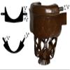 Leather Pool Table Pockets Diamond Shield (Set of 6) - Brown view 1