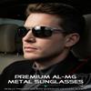 ATTCL Polarized Sunglasses for Men Sports: UV Protection Anti Glare Wrap Around Lightweight Metal Sun Glasses Driving Fishing Golf Running 8177 Gray view 2