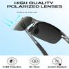ATTCL Polarized Sunglasses for Men Sports: UV Protection Anti Glare Wrap Around Lightweight Metal Sun Glasses Driving Fishing Golf Running 8177 Gray view 4