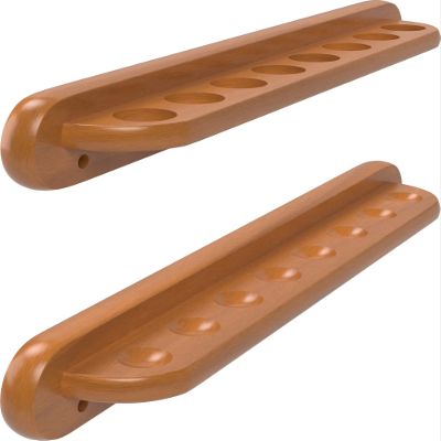 Viper 2-Piece Traditional Wall Mounted Solid Oak Billiard/Pool Cue Rack, Holds 8 Cues, Oak Finish