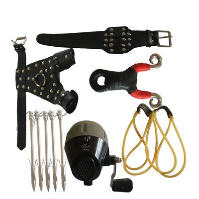JIEXI HWYP 1 Set Fishing Slingshot Kits Stainless Steel Wrist Catapult for Archery Fishing