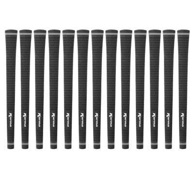 Karma Velour Black Midsize Golf Grips 13 Pack, +1/32 Oversize Rubber Velvet Style Replacement Golf Club Grips for Men