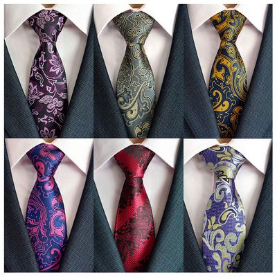 Adulove Men's Necktie Classic Silk Tie Woven Jacquard Neck Ties 6 PCS