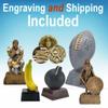 Decade Awards Buffalo Sculpture Mascot Trophy- 4 Inch Tall | Engraved Bison Mascot Trophy - Customize Now view 4