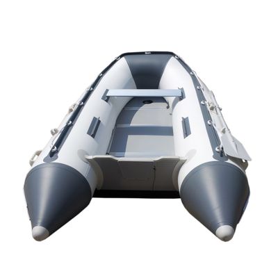 Newport 8ft 10in Dana Inflatable Sport Tender Dinghy Boat - 3 Person - 10 Horsepower - USCG Rated, White/Gray