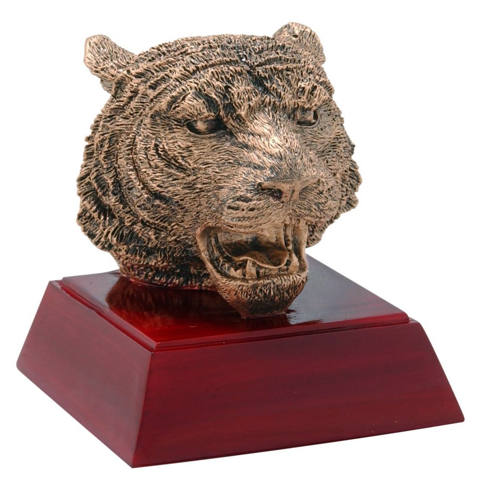 Decade Awards Tiger Trophy - 4 Inch Tall | Engraved Tiger Mascot Award - Customize Now