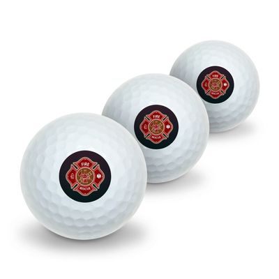 GRAPHICS & MORE Firefighter Fire Rescue Maltese Cross Novelty Golf Balls 3 Pack