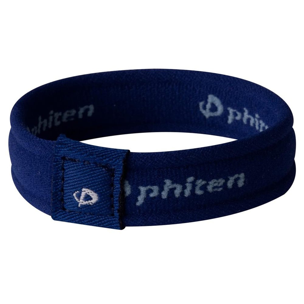 Phiten Titanium Classic Bracelet - Lightweight Elastic Sport Wristband with Aqua-Titanium Technology - Power Elastomer Core with Micro Titanium Spheres - Navy, 6 Inch, (LC0002A)
