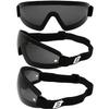 Birdz Eyewear Wing Skydive Sky Diving Goggles 8 Pairs Black Frames with Clear Smoke Blue and Yellow Lenses view 3
