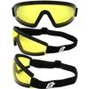 Birdz Eyewear Wing Skydive Sky Diving Goggles 8 Pairs Black Frames with Clear Smoke Blue and Yellow Lenses view 4