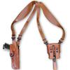 Premium Leather Vertical Shoulder Holster System with Double Magazine Carrier for para Ordnance 1911 Without Rail 5''BBL, Right Hand Draw, Brown Color #5009# view 1