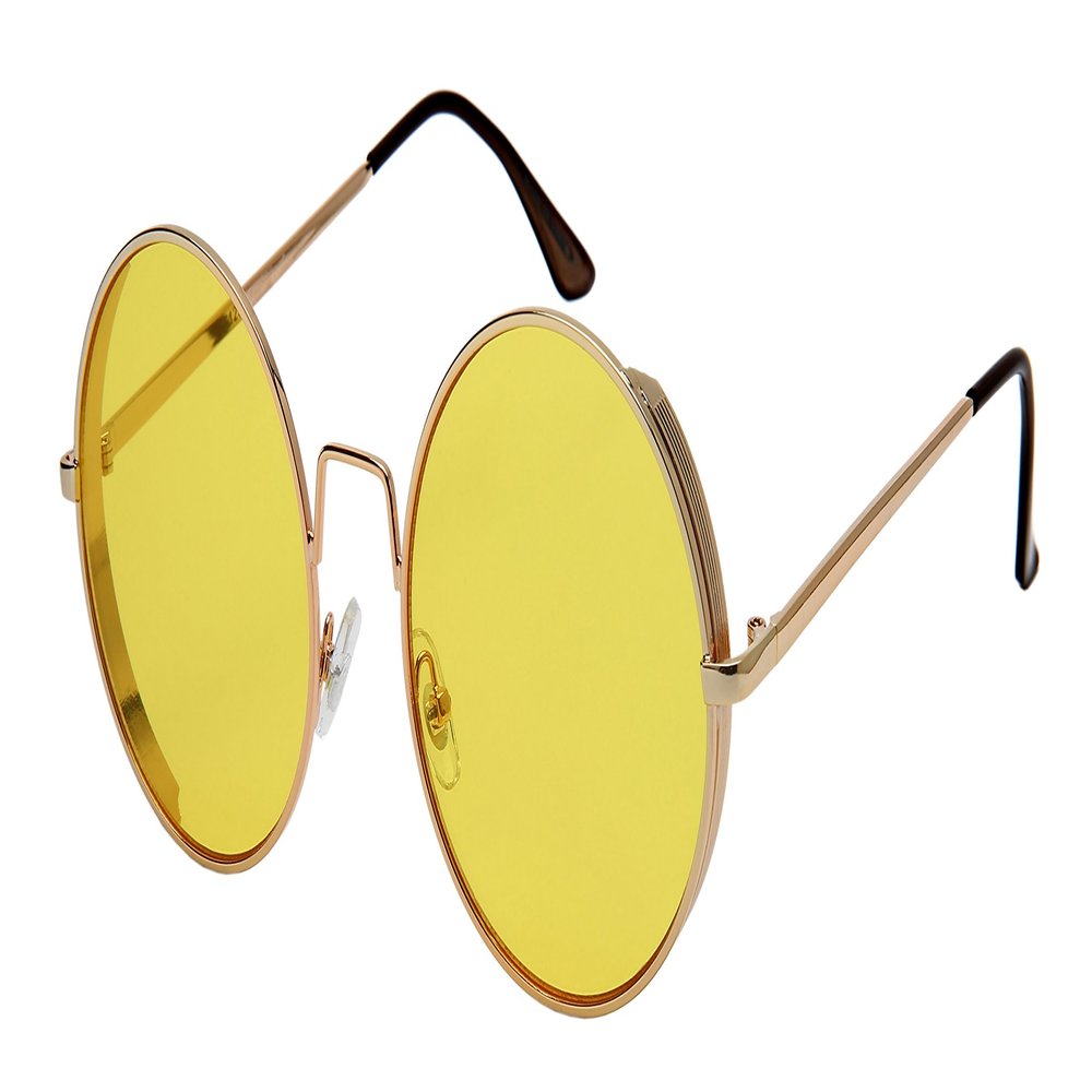 Edge-I-Wear Round Side Shield Sunglasses w/Flat Color Lens 5123-FLCR-1(G.yl)