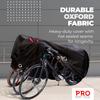 PRO BIKE TOOL Waterproof Bike Cover - Outdoor Bicycle Storage Fits up to Bikes - Heavy Duty Ripstop Material with UV Protection for Yard, Garden, or Car Racks - Durable Black Design - 81.5x46.5-Inch view 2