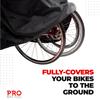 PRO BIKE TOOL Waterproof Bike Cover - Outdoor Bicycle Storage Fits up to Bikes - Heavy Duty Ripstop Material with UV Protection for Yard, Garden, or Car Racks - Durable Black Design - 81.5x46.5-Inch view 4