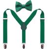 GUCHOL Child Kids Green Suspenders Bow Tie for Boys and Girls Adjustable Elastic Classic Accessory Sets Age 1 to 13 Year 26 INCH (1-5 Year) view 1