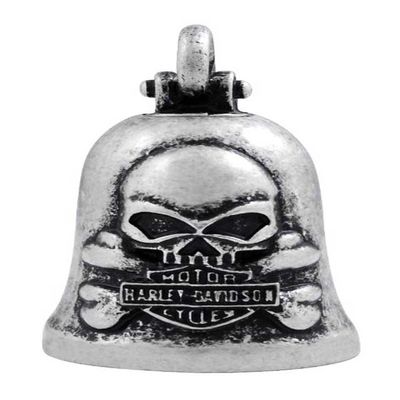 Harley-Davidson Vintage Skull & Crossbones Ride Bell, Durable Zinc HRB051