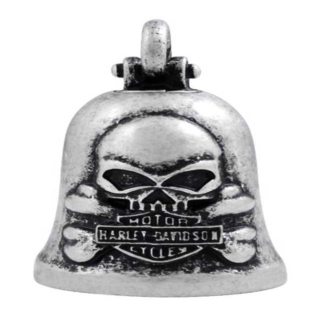 Harley-Davidson Vintage Skull & Crossbones Ride Bell, Durable Zinc HRB051