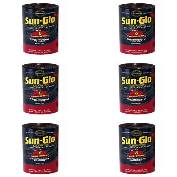 Sun-Glo Speed #6 Shuffleboard Table Powder Wax - 6 Cans