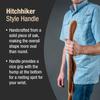 Brazos Handcrafted Wood Walking Stick, Twisted Oak, Hitchhiker Style Handle, for Men & Women, Made in the USA, Tan, 58" view 4