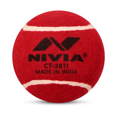 Nivia Heavy Tennis Ball Cricket Ball, Red, (Pack of 1), 6NiviaR