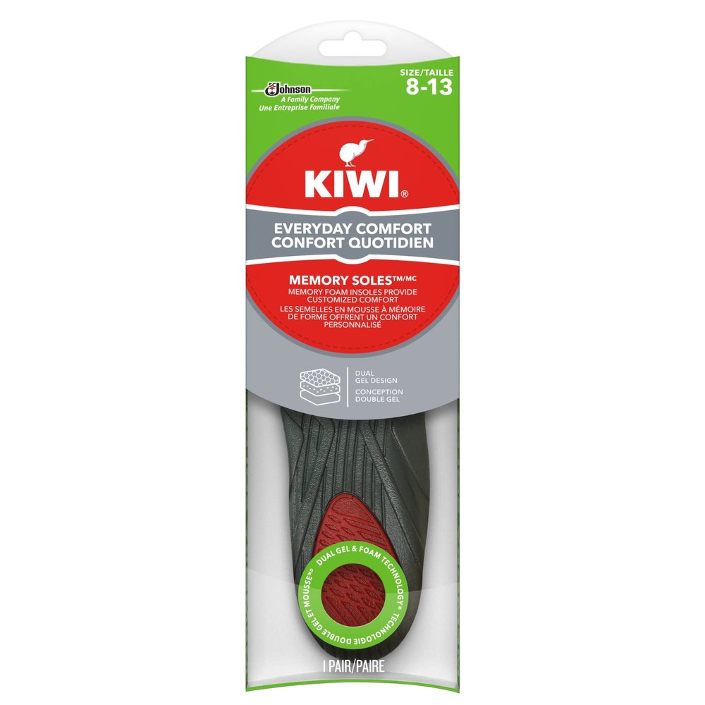 KIWI Shoe Insoles and Inserts for All Day Support , Performance Foam Absorbs Shock for Ultimate Comfort , Memory , Men 8-13