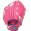 Rawlings | PLAYERS Series T-Ball & Youth Baseball Glove | Right Hand Throw | 9" | Pink/Purple with Ball view 3